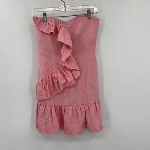 NEW NBD Pink Ruffle Strapless Dress Small